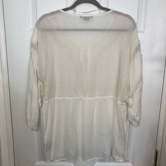 SANCTUARY White Beaded Boho Flowy Blouse Top Medium - Picture 3 of 7